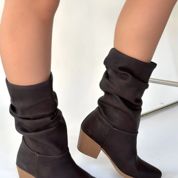 Yior Acı Kahve Nubuk Topuklu Bot