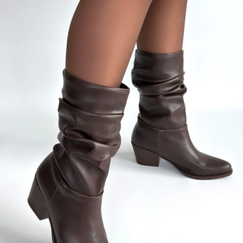 Yior Acı Kahve Cilt Topuklu Bot