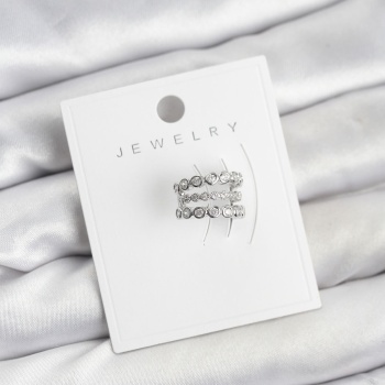 Gümüş Renk Zirkon Taşlı Pirinç Kıkırdak Earcuff Küpe