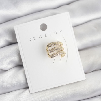 Pirinç Gold Renk Zirkon Taşlı Earcuff Kıkırdak Küpe