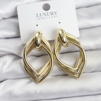 Vintage Gold Renk Pirinç Kadın Küpe