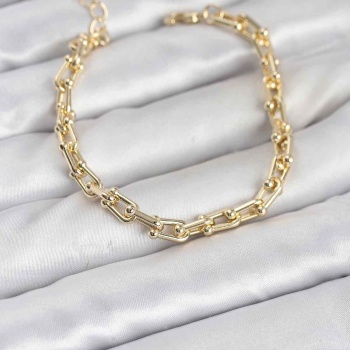 Gold Renk Tifani Model Pirinç Kadın Bileklik