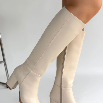 Morena Bej Cilt Bej Tabanlı Topuklu Çizme