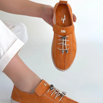 Warte Turuncu Süet Bağcıklı Spor Ayakkabı