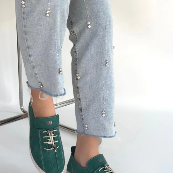 Warte Yeşil Süet Bağcıklı Spor Ayakkabı