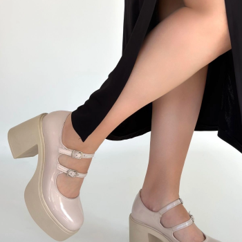 Jarlo Bej Rugan Dolgu Topuk Ayakkabı