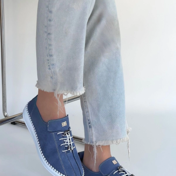 Warte Mavi Süet Bağcıklı Spor Ayakkabı