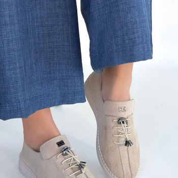 Warte Bej Süet Bağcıklı Spor Ayakkabı