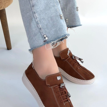 Warte Kahverengi Süet Bağcıklı Spor Ayakkabı