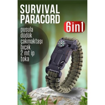 Turk Survival Kit Paracord Kamp Kiti Hayatta Kalma Kamp Bilekliği