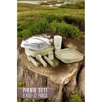 Turk Piknik Seti 6 Kişilik 32 Parça LATTE