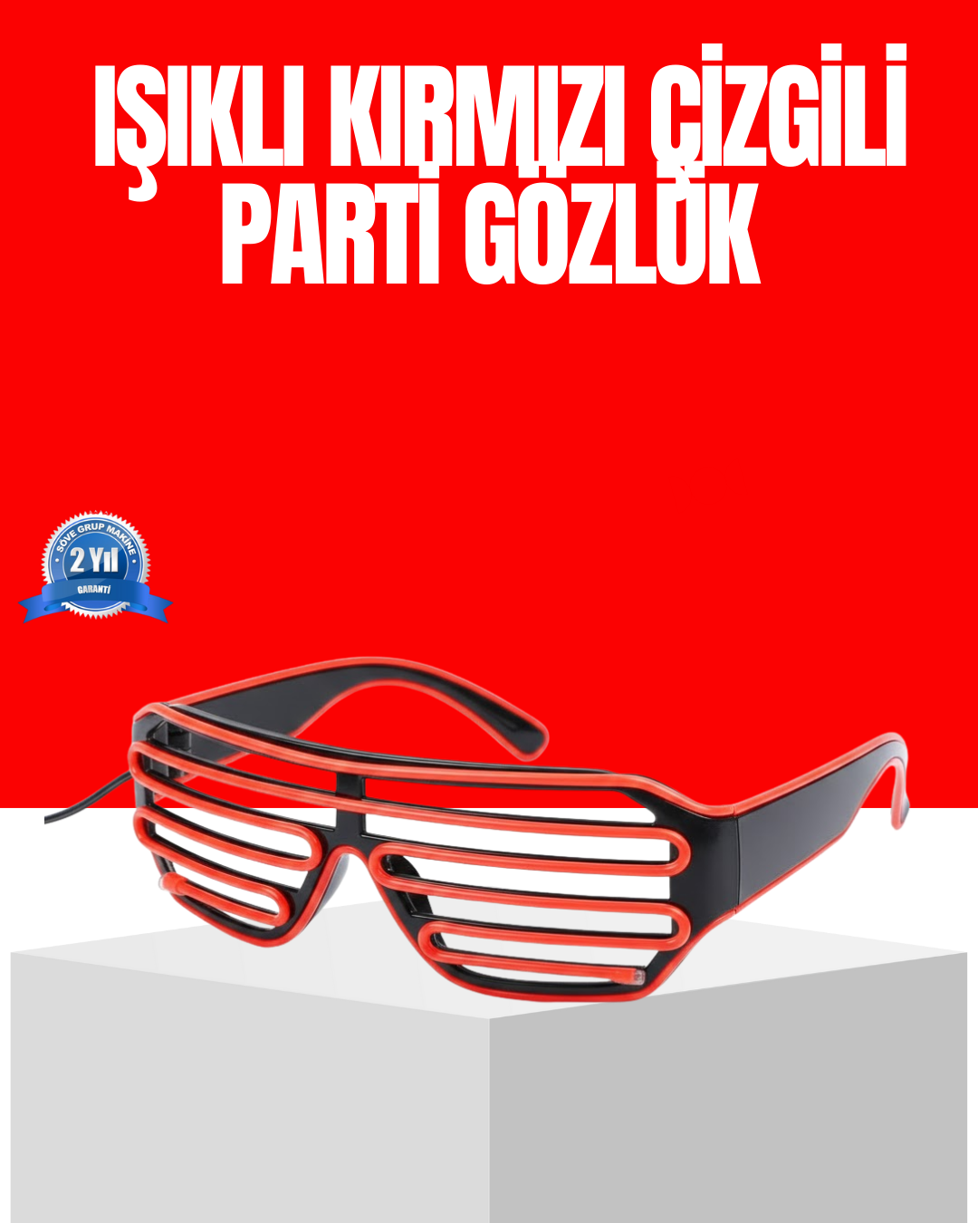 Dikkat Çeken Tasarımlı LED Işıklı Eğlence Gözlüğü