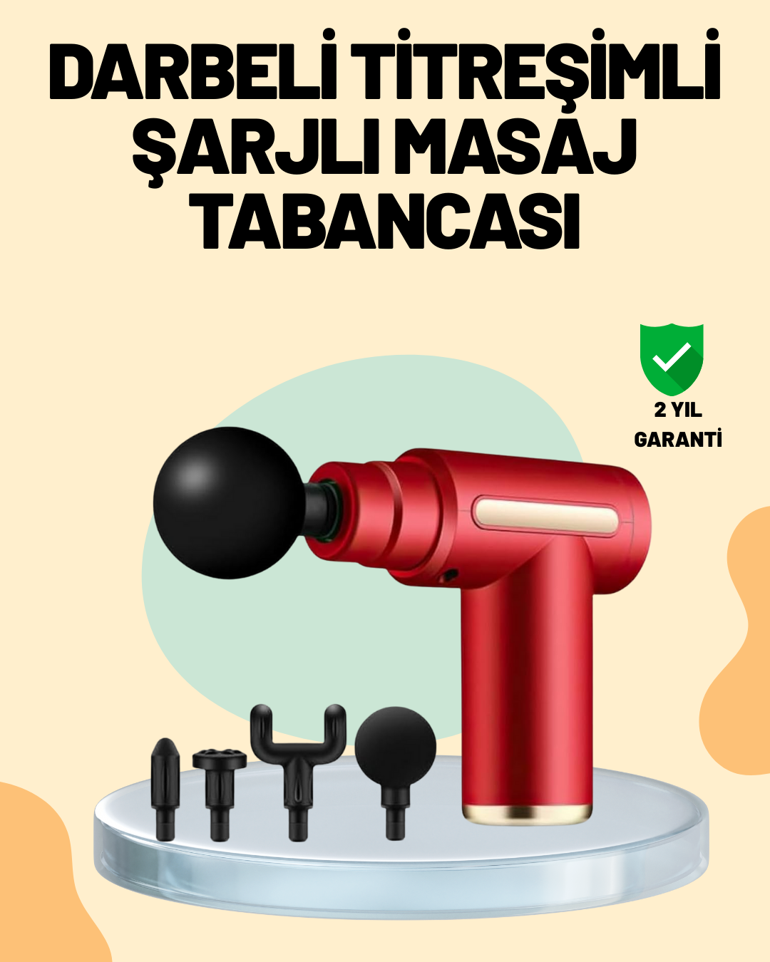 Kas Gevşetici Masaj Tabancası 4 Başlık ve Ayarlanabilir...