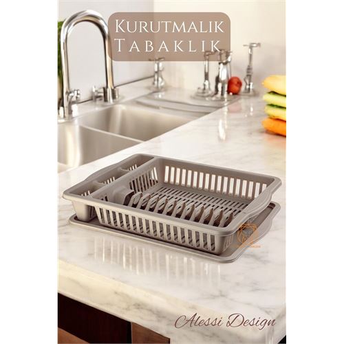 HSNET Bulaşık Durulama Sepeti Tabaklık Bulaşık Kurutmalık KAHVE Alessi