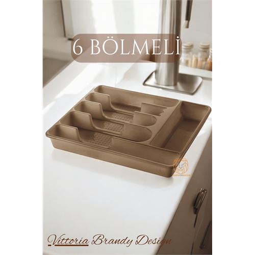 HSNET Çekmece İçi Kaşıklık Kepçelik 6 Gözlü LATTE