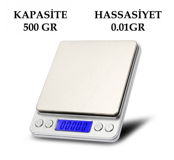 Dijital Hassas Terazi Tartı 500 gr./0.01 gr. I-2000 (4767)