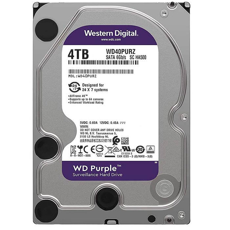 WESTERN DIGITAL PURPLE WD40PURZ/WD42PURZ 4 TB SATA 6GB/S 7/24 GÜVENLİK HARDDISK (4767)