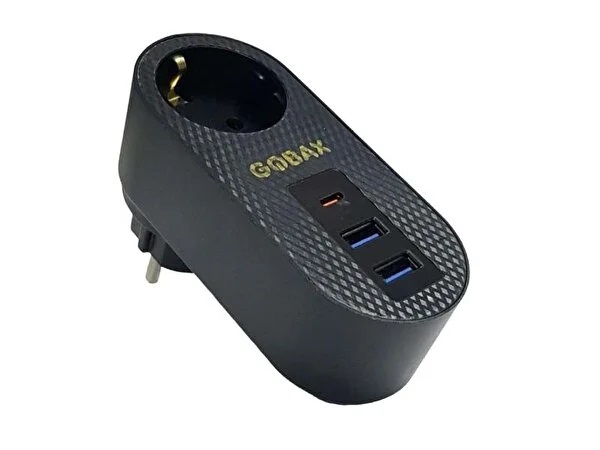 Termal Akım Korumalı Akıllı Priz 2xUSB 1xType-C Li Çocuk Korumalı Led Işıklı Yüksek Isıya Dayanıklı (4767)