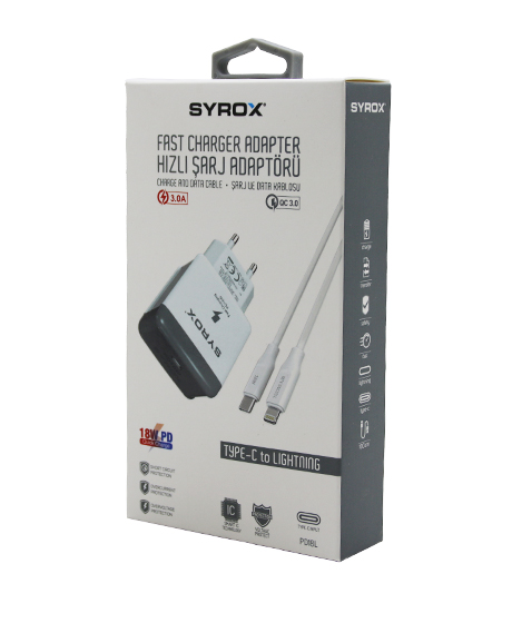 İPHONE TYPE-C TO LIGHTNING HIZLI EV ŞARJ SETİ 3.0A 18W PD (4767)