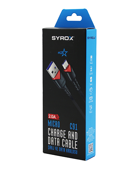 PLUS MICRO USB ÖRGÜLÜ MİKRO SAMSUNG 2.0A ŞARJ - DATA KABLOSU C91 (4767)