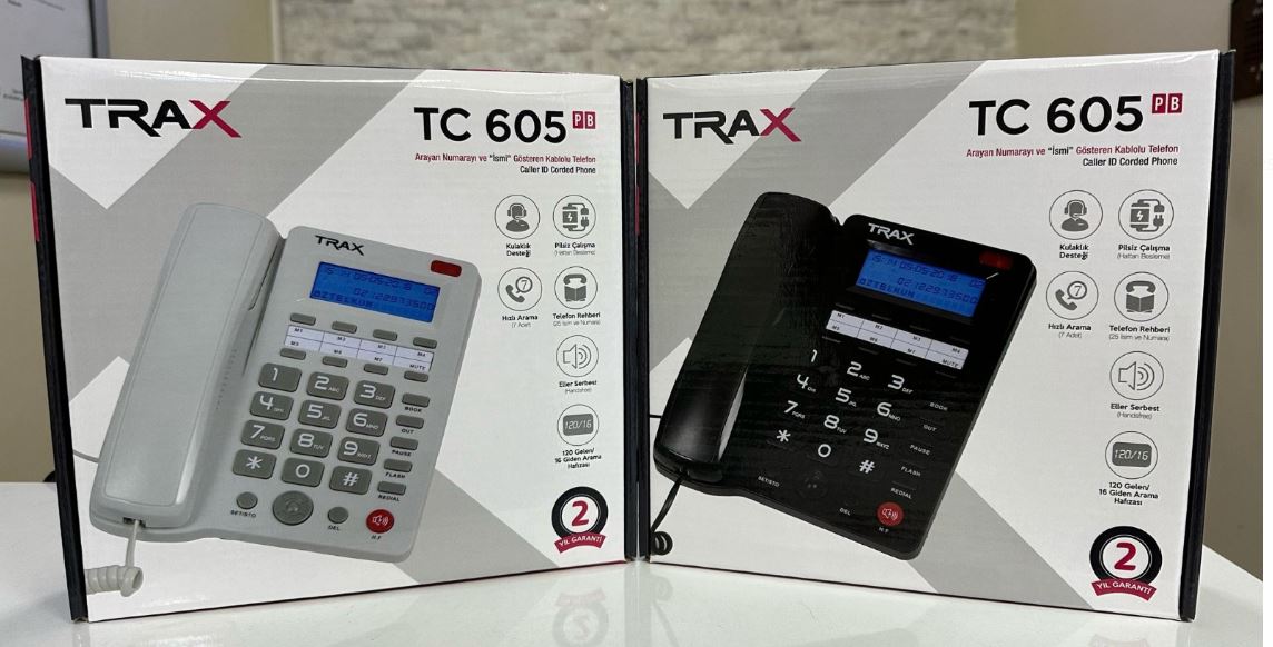 EKRANLI MASAÜSTÜ KABLOLU TELEFON TC-605 (4767)