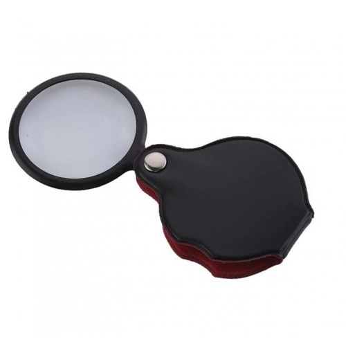 5x50mmmini Büyüteçcepte Taşınanoptik Lens Katlanabilir Deri Kaplamaxx1051