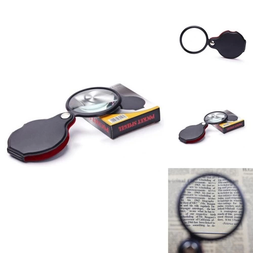 5x 60mm Cam Optik Lenskatlabilirderi Kaplamalı Cep Büyüteçxx1051