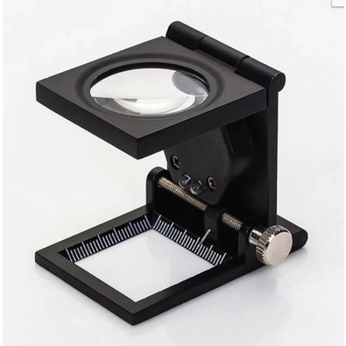 28x28 Mm Katlanır Sayaçlı Metal Lüp 2 Led Işıklı Büyüteç Tekstil Th9005a