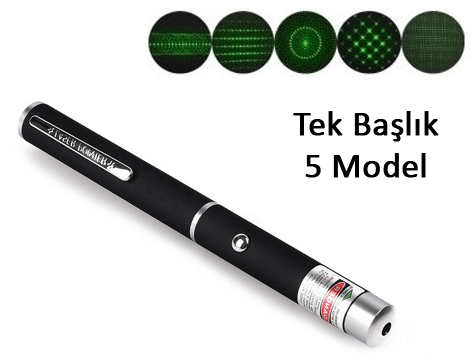 Yeşil Lazer Pointer 500 mW 15 Km Etkili (Tek Başlık 5 Model) (4767)