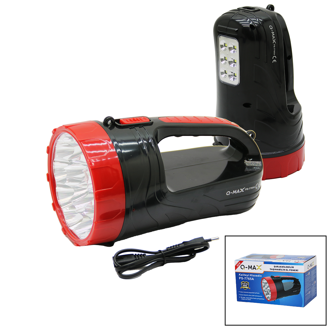2IN1 15+6 SMD LED FİŞ ŞARJLI EL FENERİ (4767)