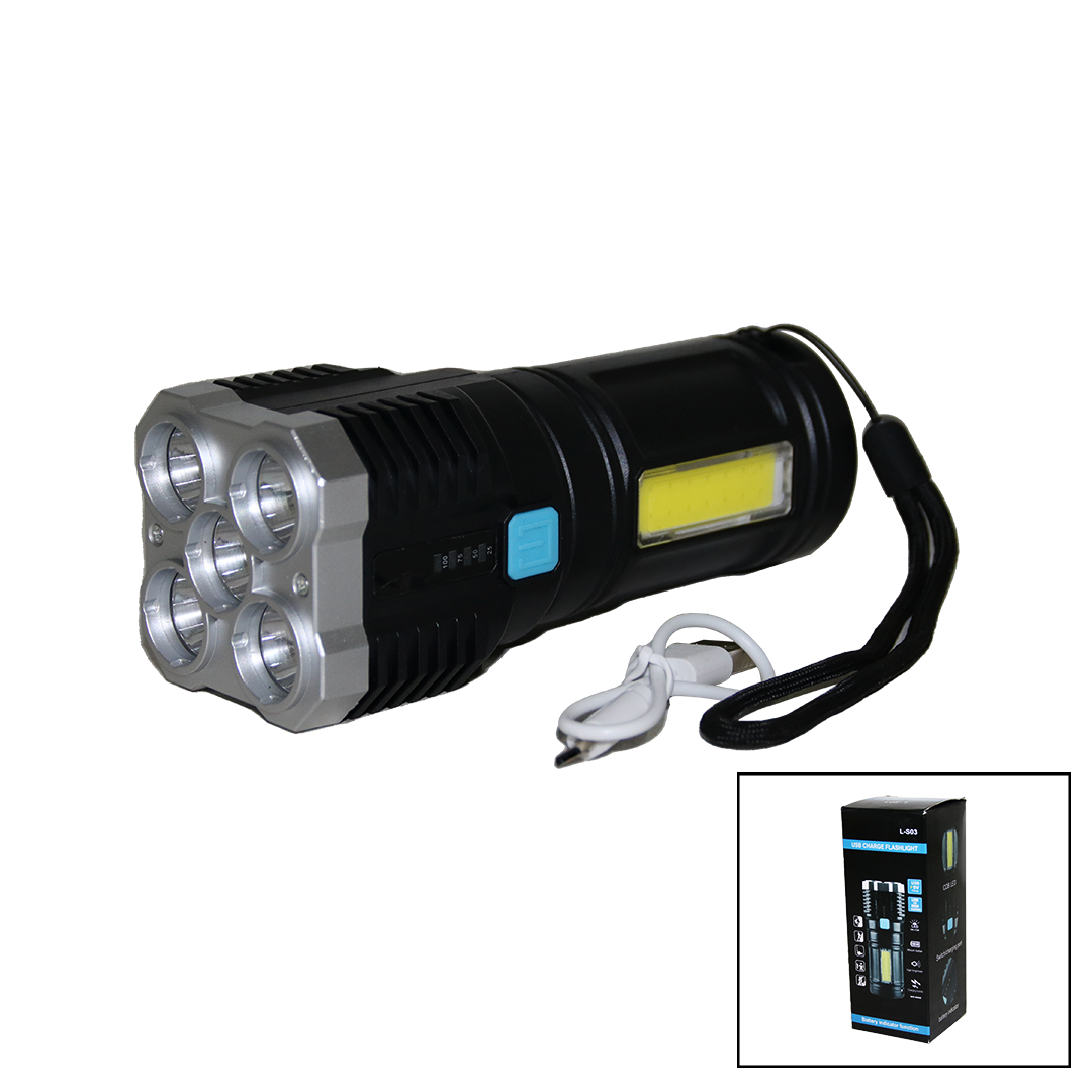 5IN1 + COB LED USB ŞARJLI EL FENERİ (4767)