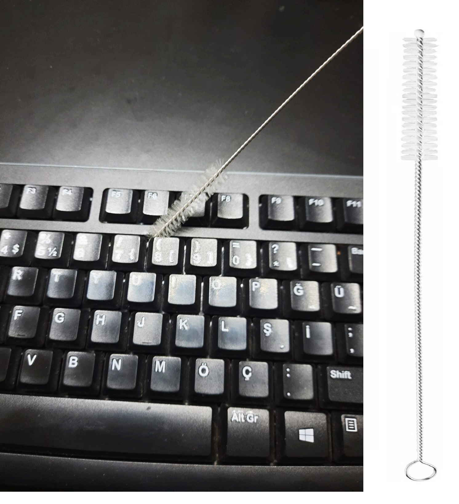 3 Lü Pratik Fırça  Esnek Bükülebilir Klavye Mouse Arası Temizlik Fırçası (4767)