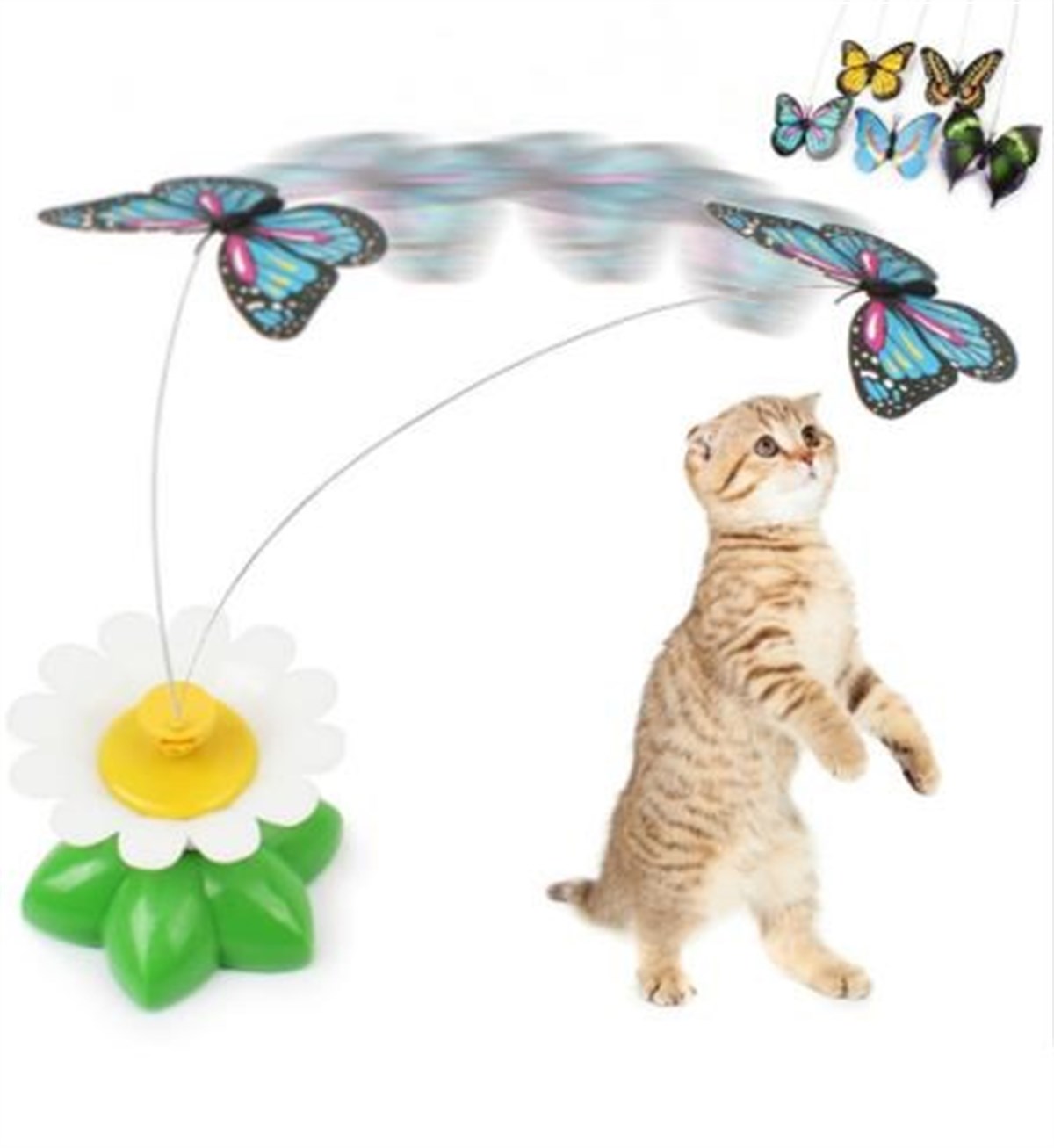 Hareketli Dönen Kelebek - Kedi Oyuncağı ( Pille Çalışır) (4767)