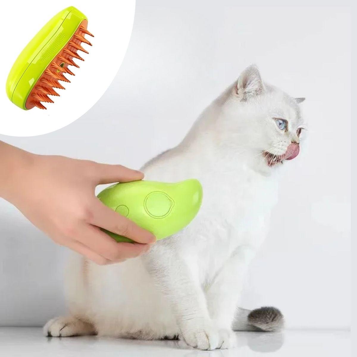 Buharlı Yumuşak Silikon Uçlu Kedi &amp; Köpek Tüy Tarama Tarağı Yıkama Fırçası (4767)