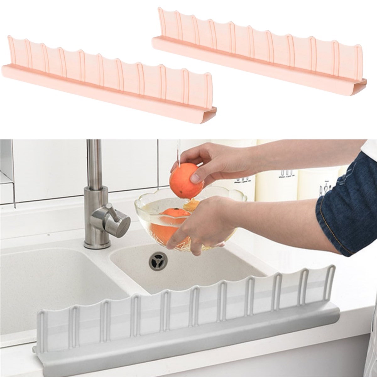 Vantuzlu Kauçuk Sıvı Su Sızdırmaz İzalasyon Mutfak Banyo Duş Bariyeri Lavabo Kenar Tutucu Set (4767)