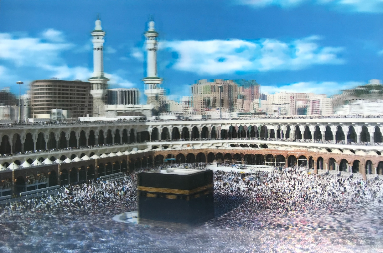 5D Elmas Boyama Ekstra Çözünürlüğe Sahip Kabe Resmi Mekke Tablosu 40x60 cm (4767)