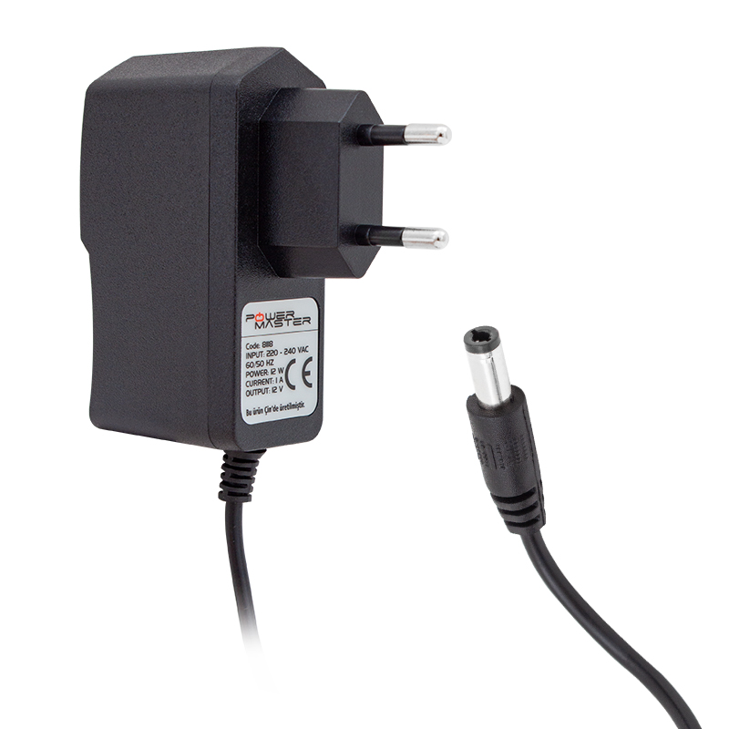 12 VOLT - 1 AMPER PRİZ TİPİ PLASTİK ADAPTÖR 5.5*2.5 UÇ (4767)