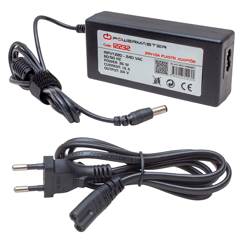 24 VOLT - 1.5 AMPER 5.5*2.5 UÇLU PLASTİK KASA MASAÜSTÜ ADAPTÖR (4767)