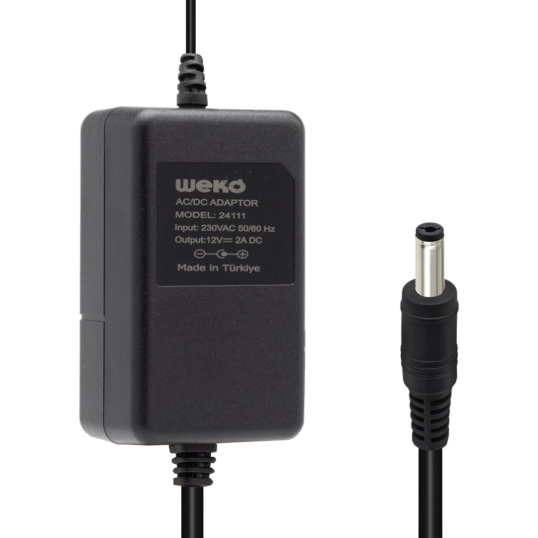12 VOLT - 2 AMPER 5.5*2.1 UÇLU YERLİ ÜRETİM PLASTİK KASA MASAÜSTÜ ADAPTÖR (4767)