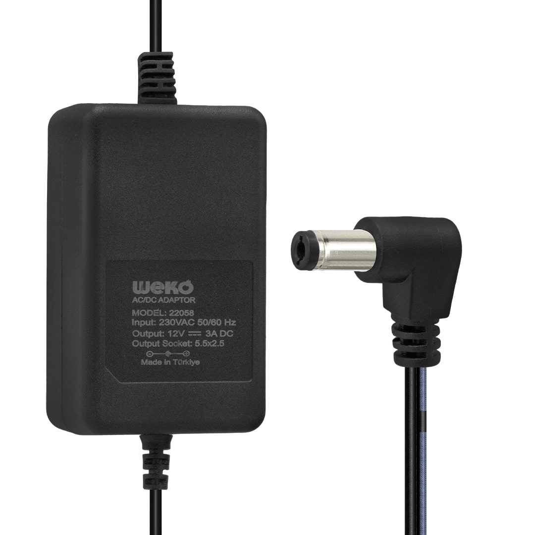 12 VOLT - 3 AMPER - 5.5*2.5 UÇLU PLASTİK KASA MASAÜSTÜ ADAPTÖR YERLİ ÜRETİM (4767)