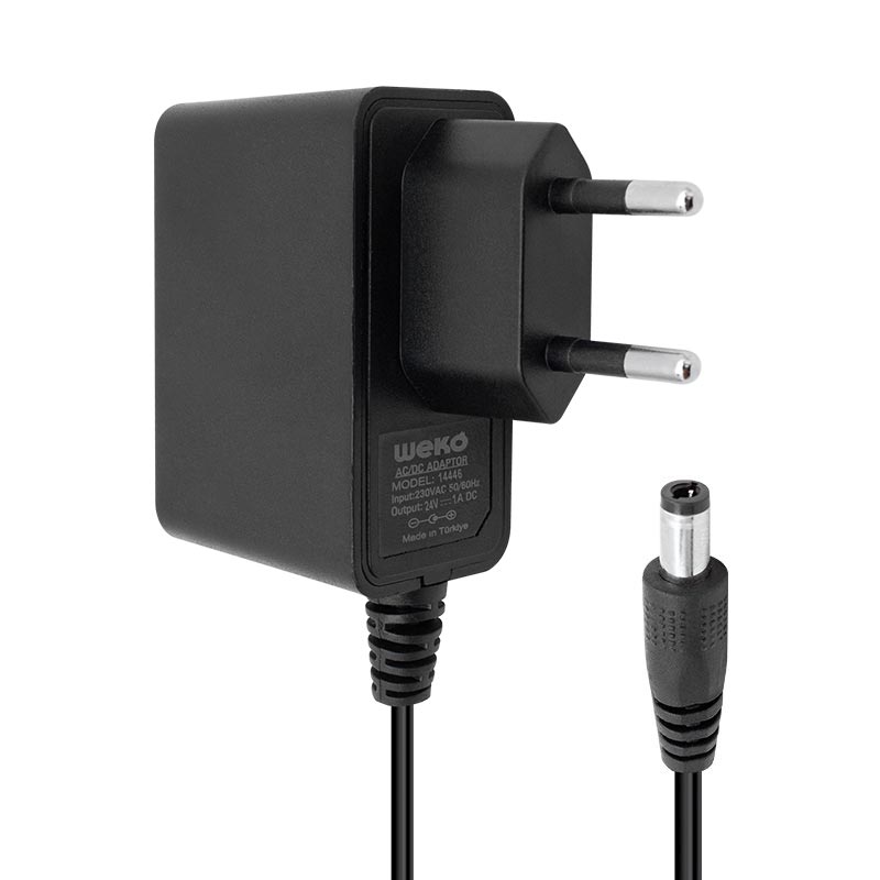 24 VOLT - 1 AMPER 5.5*2.5 UÇLU PLASTİK KASA PRİZ TİP ADAPTÖR KUTULU YERLİ ÜRETİM (4767)
