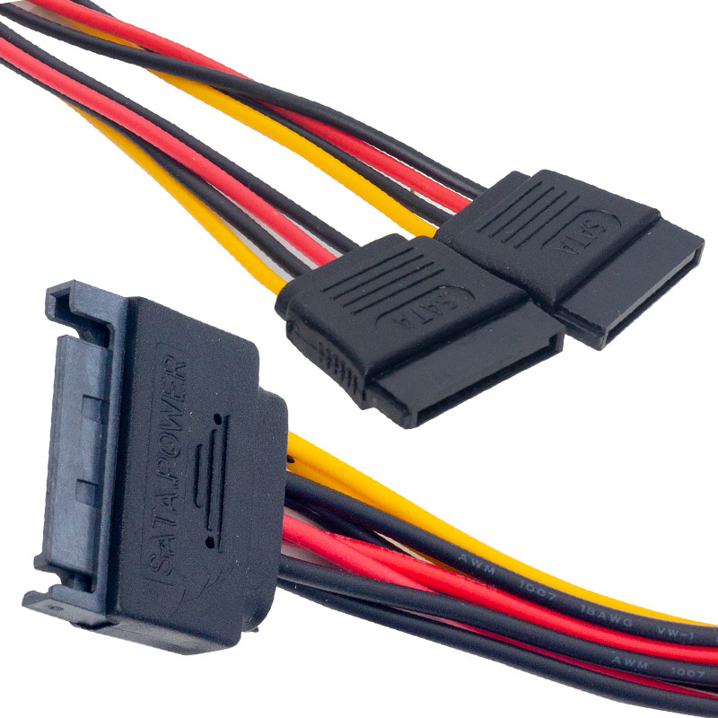 SATA POWER 15 PİN ERKEK TO 2 X SATA POWER 15 PİN DİŞİ ÇOKLAYICI KABLO (4767)