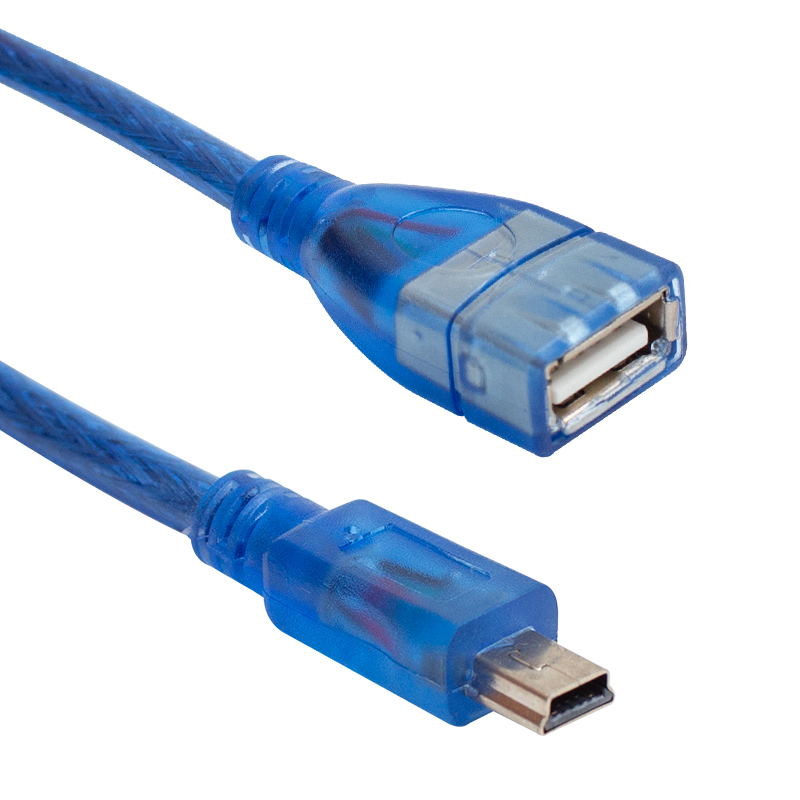 USB 5 PİN ERKEK-USB DİŞİ 1 METRE KABLO MAVİ (4767)