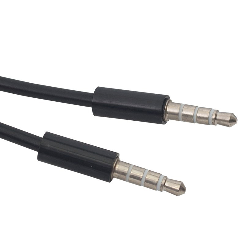 3.5 MM ERKEK/ERKEK SİYAH 4 BOĞUMLU AUX STEREO 1 METRE KABLO (4767)