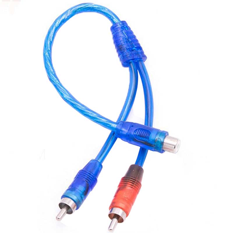 ANFİ Y KABLO 1 DİŞİ 2 ERKEK 25 CM SİLİKON MAVİ KABLO (4767)