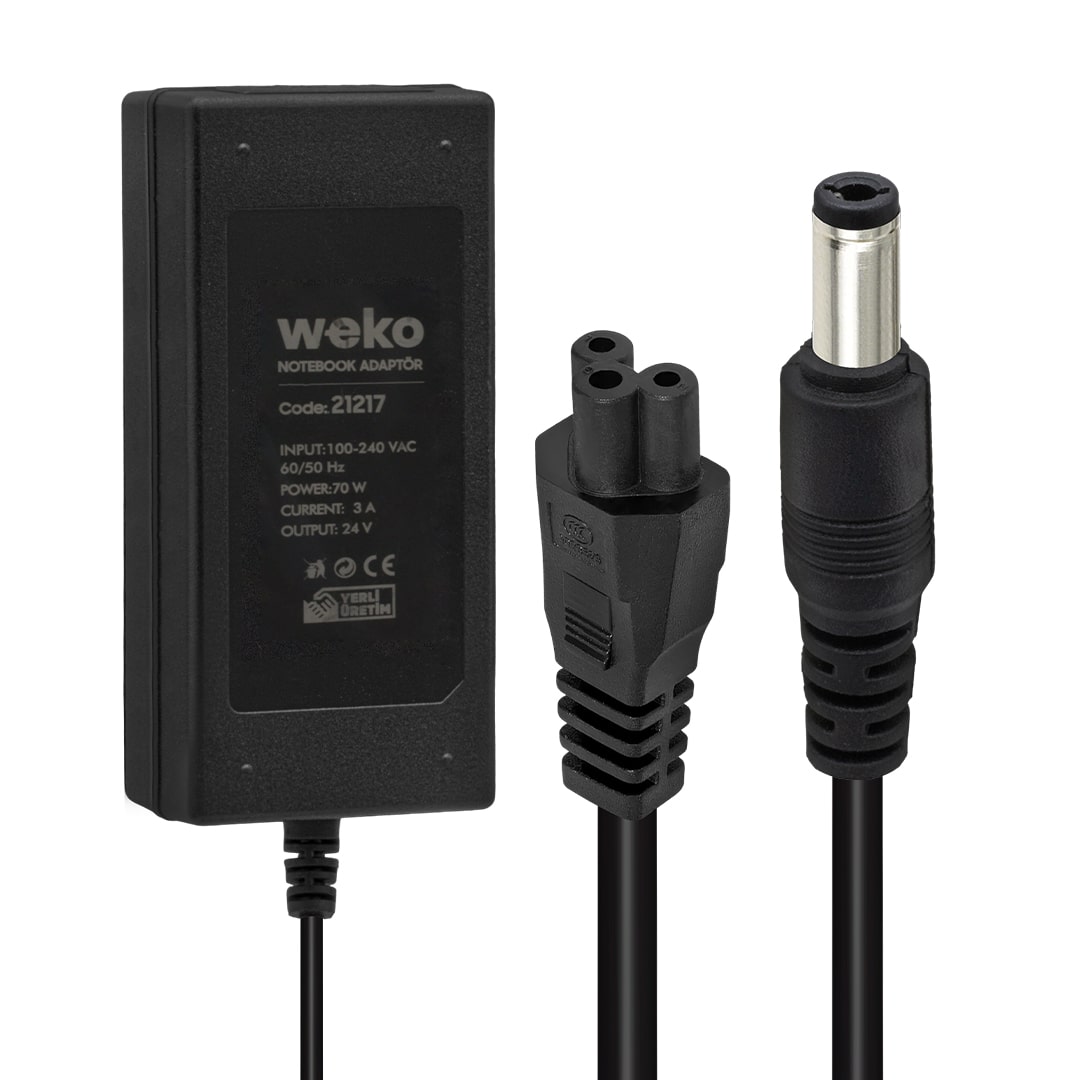 24 VOLT - 3 AMPER - 70 WATT 5.5*2.5 UÇLU YERLİ ÜRETİM NOTEBOOK ADAPTÖR (4767)