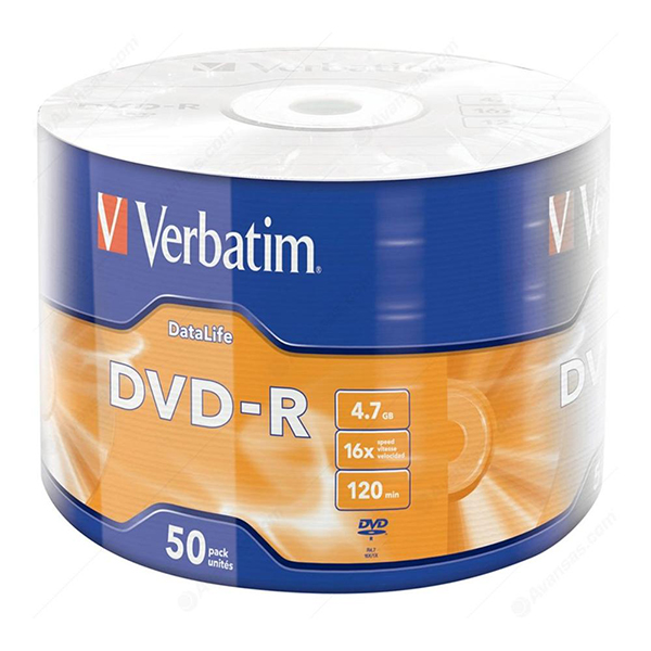 VERBATİM DVD-R 4.7GB 16X 120DK 50Lİ PAKET FİYAT (4767)