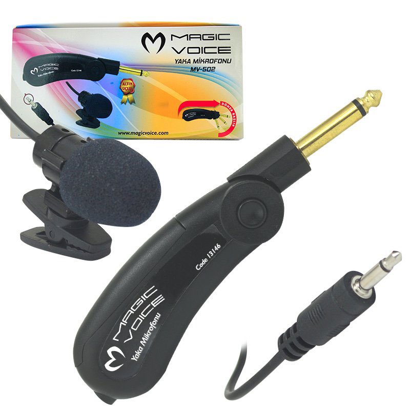 MAGICVOICE MV-502 GOLD KABLOLU YAKA MİKROFONU * TUNMIC MM-502 (4767)