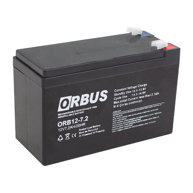 AKÜ 12 VOLT 7.2 AMPER ORBUS UPSLER İÇİN ORB12-7.2 (150 X 65 X 90 MM) (4767)