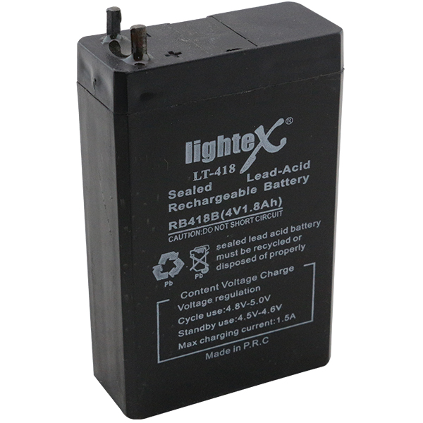 AKÜ 4 VOLT 1.8 AMPER LIGHTEX LT-418   ( 48 X 21 X 75 MM ) (4767)